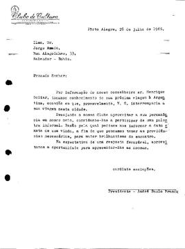 Corr. Expedida -  Convite a Jorge Amado