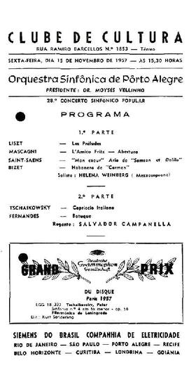 Apresentação da OSPA - 1957