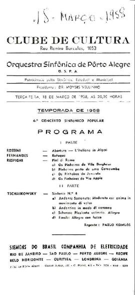 Apresentação da OSPA - 1958
