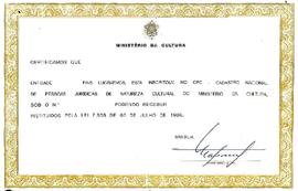 Cadastro CNPJ Ministério da Cultura