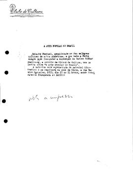 Nota - Palestra sobre Arte Popular com o crítico Roberto Pontual