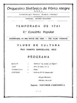 Apresentação da OSPA - 1961
