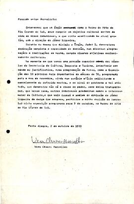 Manifesto Vera Chaves Barcellos - em defesa do MARGS