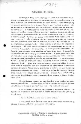 Manifesto do SATED - Trabalhadores da Cultura