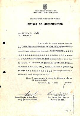 Licença Especial apresentação cultural