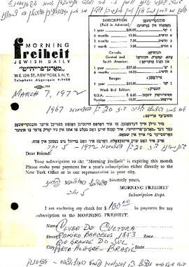 Nota Fiscal - aquisição de jornal Jewish