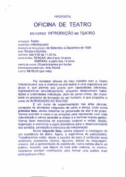 Oficina de teatro - Ane Rocha