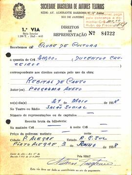 SBAT - Dir. Representação - Recital de canto