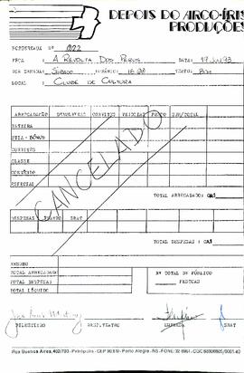 Bordero -  A revolta dos perus