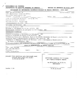 Declaração de Informações da Pessoa Jurídica - DIPJ 2007