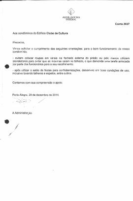 Comunicado aos Condôminos - 29/09/2014