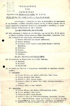 Regulamento do concurso - VI Semana Castro Alves