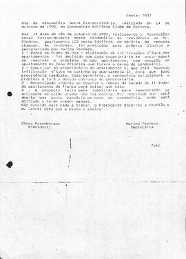 Ata de reunião do Condomínio Edifício Clube de Cultura - 14/10/1993