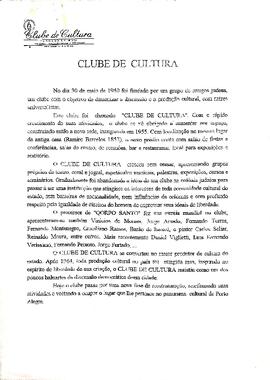 Relatos sobre a trajetória do Clube de Cultura 7