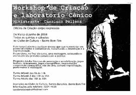 Work Shop de criação e laboratório cênico