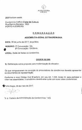 Convocação Reunião Condomínio - 06/06/2017