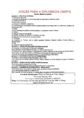 Inglês para diplomacia