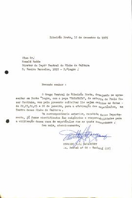 Solicitação de Cedência de espaço - Grupo Teatral de Ribeirão Preto