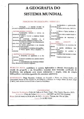 A geografia do sistema mundial