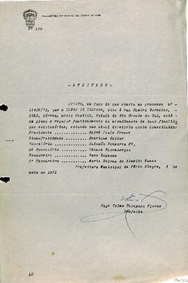 Atestado de Funcionamento Regular - 1971