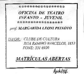 Oficina de Teatro Infanto Juvenil