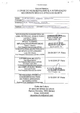 A crise do neoliberalismo e a intervencao no Oriente Medio e Africa