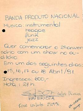 Solicitação de Cedência de espaço - Produto Nacional