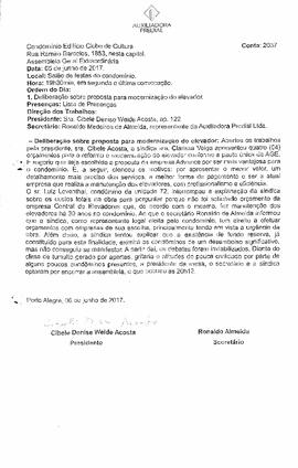 Ata de Reunião de Condomínio - 06/06/2017