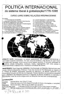 Política internacional - do sistema liberal à globalização