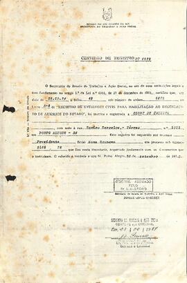 Certidão de Habilitação Recebimento Auxílio