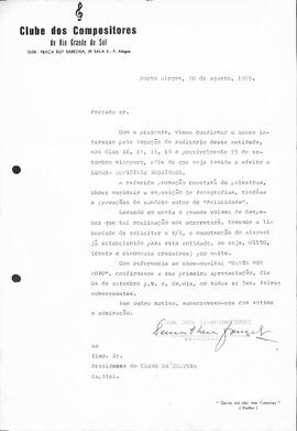 Solicitação de Cedência de espaço - Clube dos Compositores do RS