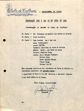 Programa do Departamento de Teatro