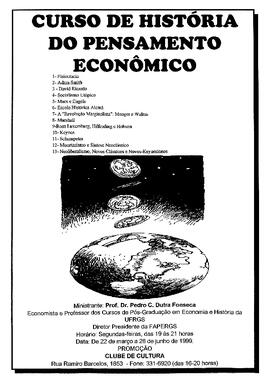 Curso de História do Pensamento Econômico