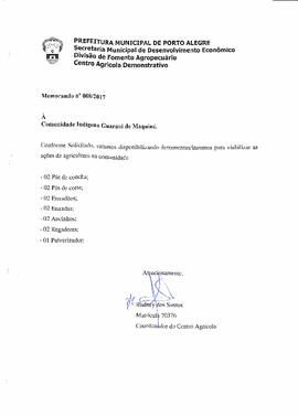 Memorando da Prefeitura de Porto Alegre