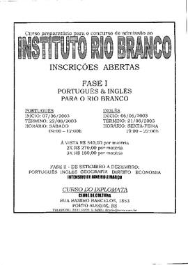 Curso preparatório para o Instituto Rio Branco
