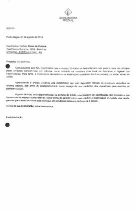 Comunicado aos Condôminos - 21/08/2014