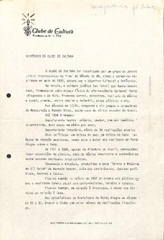 Relatos sobre a trajetória do Clube de Cultura 2