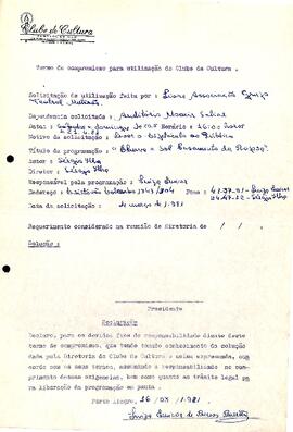 Termo de compromisso -  Grupo Teatral Mutirão