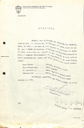 Atestado de Funcionamento Regular - 1984