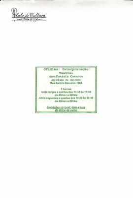 Oficina Interpretacao teatral - Daniela Carmona