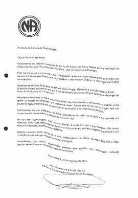 Solicitação de Cedência de espaço - Narcóticos Anônimos