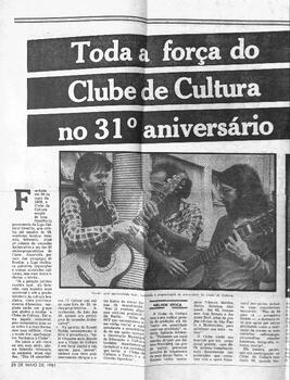 Clipagem Clube de Cultura - 31 aniversario