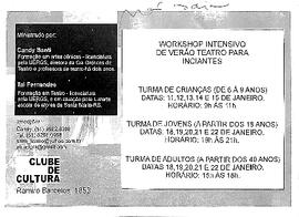 Work Shop intensivo de verão - teatro para iniciantes