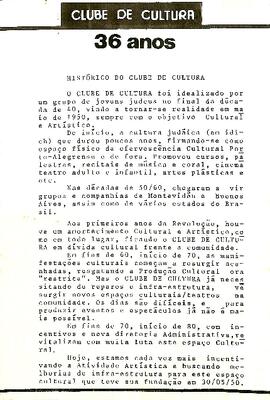 Relatos sobre a trajetória do Clube de Cultura 1