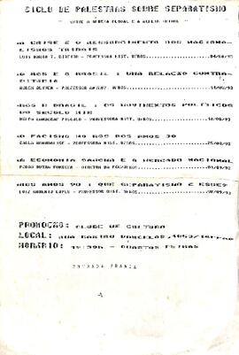 Ciclo de palestras sobre Separatismo