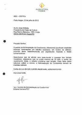 Informação ao Clube - 23/07/2012