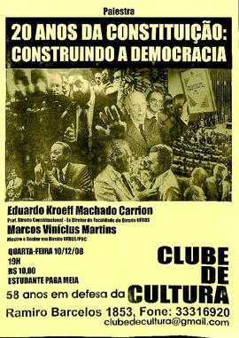 20 anos da Constituição: construindo a democracia