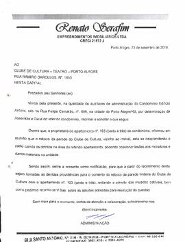 Informação ao Condomínio - 23/09/2019