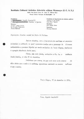 Solicitação de Cedência de espaço - Instituto Cultural Alceu Wamosy