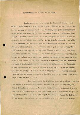 Palestra sobre o Processo Jacoud